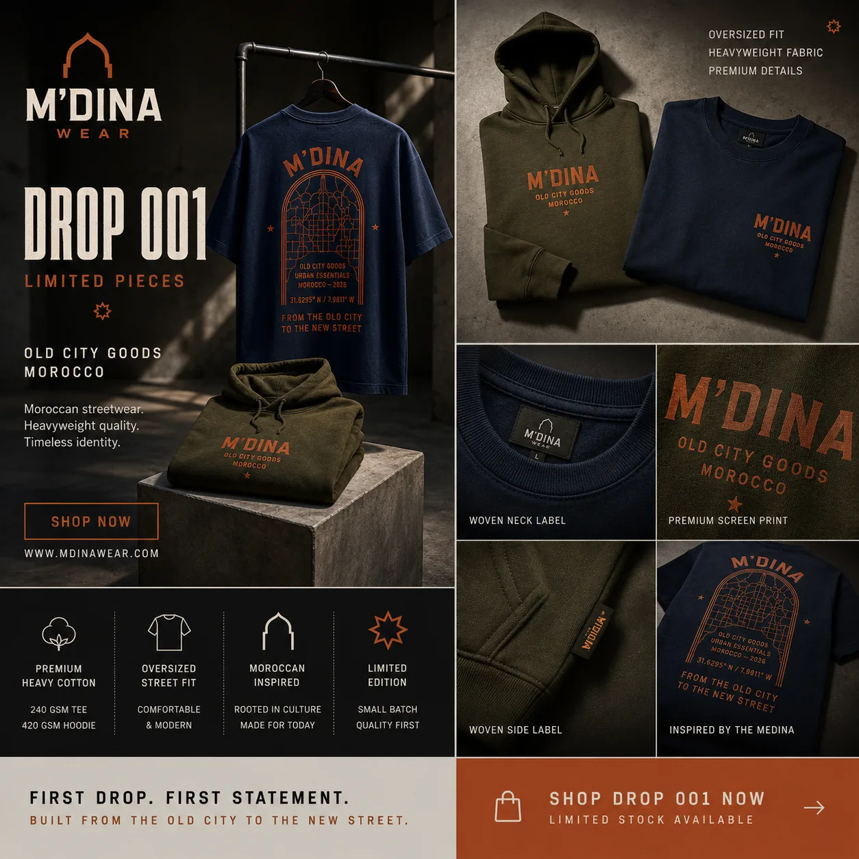 Terracotta M'DINA hoodie product preview
